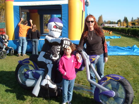 My grand daughter and me at the pumpkin patch