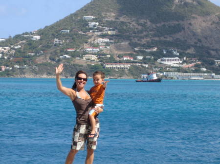 Me & my son Gavin in St. Maarten