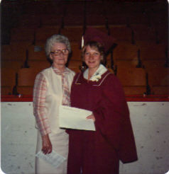 Nan and Roxanne at Graduation 1979