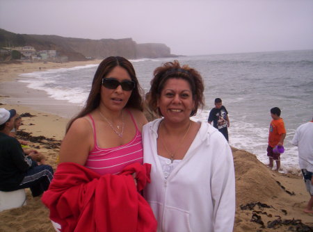 Angela and me at the Martin's Beach in Half Moon Bay