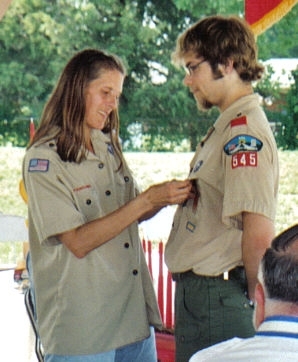 Jeffrey during his Eagle Scout Court of Honor