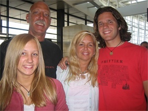 our family at the airport before our son Brandon left for school in Egypt