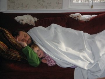 Daddy and Elizabeth take a nap