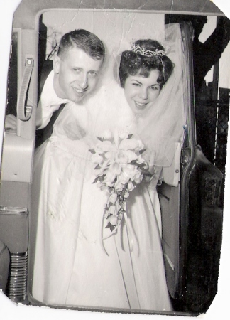 Joanne and Richie our wedding day 1963 St Peter's church