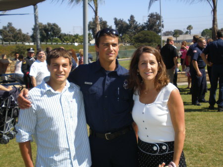 Jacob, Lance, Cindy.  Lance's Graduation from the Federal Fire Acadamy in San Diego. Way to go Lance!!