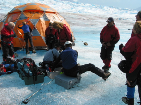 Base camp on the Mendenhall Glacier