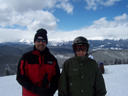 Tim and Greg Skiing