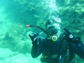 My son Brett scuba diving in Okinawa Japan