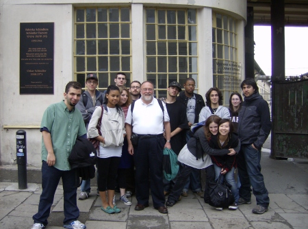 With my students in front of Oscar Schindler's factory in Krakow, Poland (June 2007)