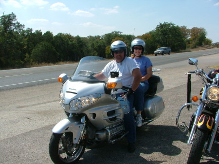 Pete & Lisa Riding Goldwing