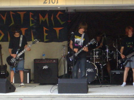 My son and his band. He's in the middle.