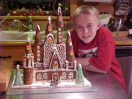 Christmas 2005 Connor with our Chocolate Castle