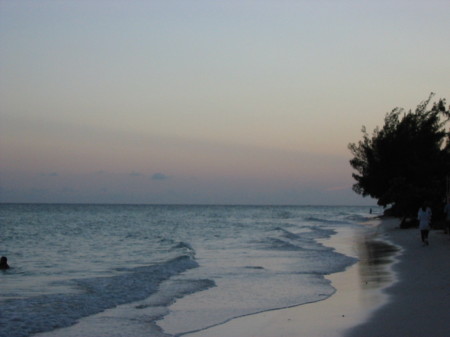 Just before sunrise on the Bahama Beach