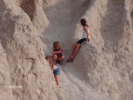 Girls at the Badlands in South Dakota