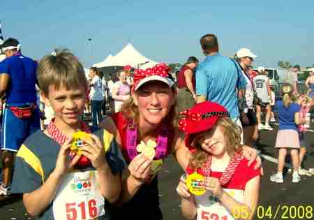 Me and the kids at Minnie Marathon