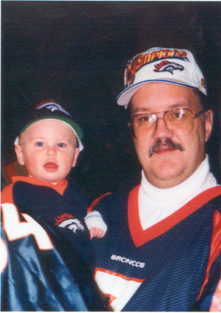 Super Bowl Party Broncos vs Falcons with Grand Nephew