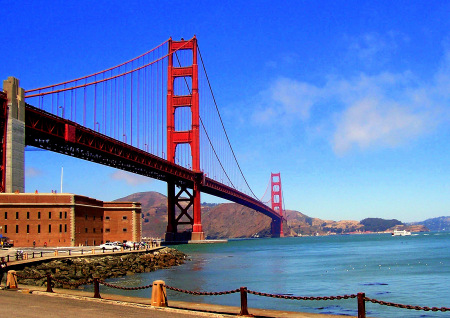 The Golden Gate Bridge from Fort Point.