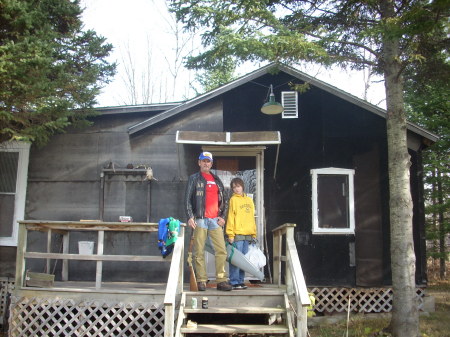 The Tar-paper Hunting Shack with my son Kraig.