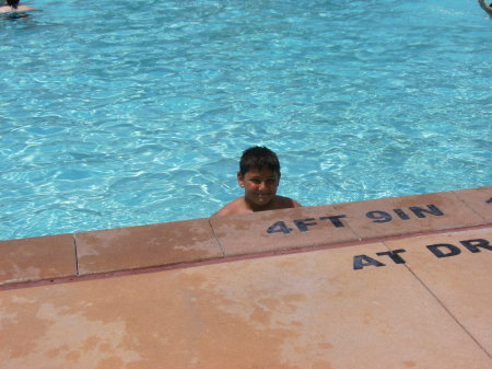 Colin in the pool