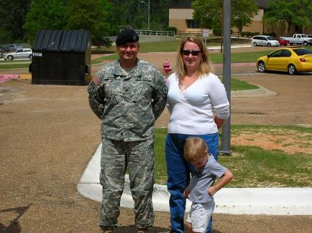 My promotion to Staff Sergeant with my wife Michelle and Daniel