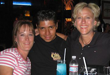 Inside Cabo Wabo with our waiter - July 2007