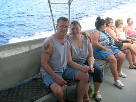 Us on vacation in the Caribbean whale watching and dolphin wathing