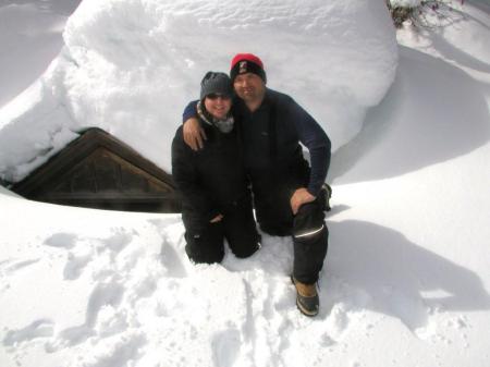 David and I snowmobiling in Washington