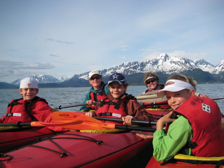 Family kayaking in Alaska, 2007