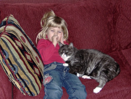 Vicky and our cat Dottie
