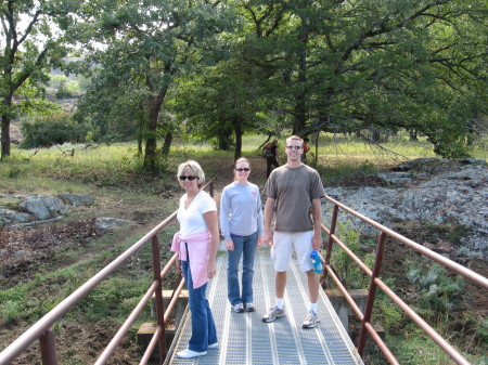 Son, daughter-in-law and me hiking.