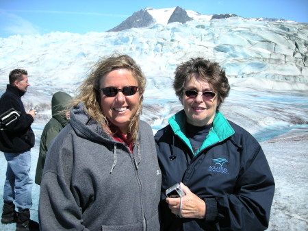 ronda and my mom(peggy) on the glacier