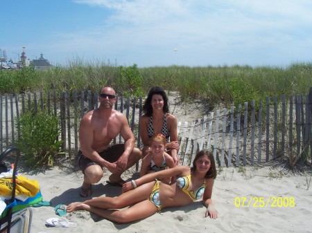 Family at the beach in 08