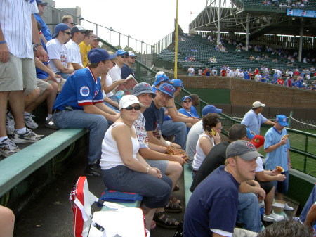 Cubs game with daughter in law Liz, my oldest son Geoff, and husband Larry