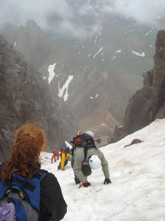 Descending Mt. Sneffels, Colorado; over 14,000 feet