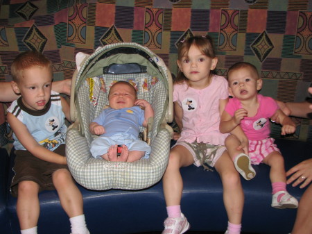 All four grandchildren ~ Ethan, Travis, Hayley, and Megan