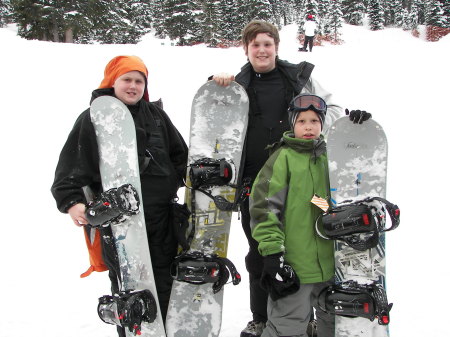 Snowboarding with my boys in Colorado