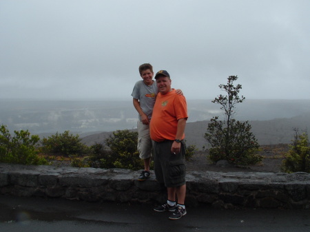 standing on the lip of a volcano