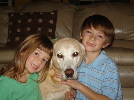 Pic of Brady and Madie with our dog Holly