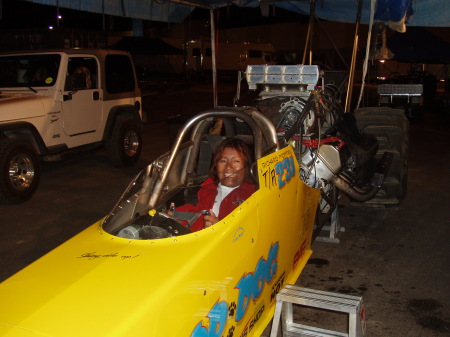 Mags in the race car