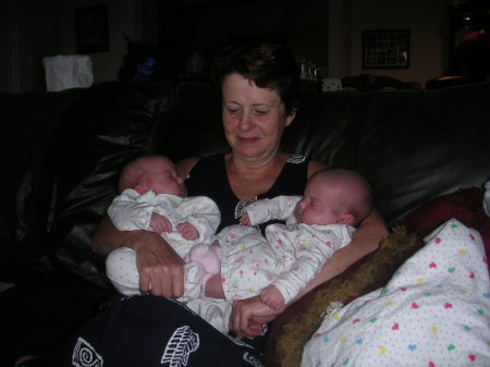 Abe's mom with our new twins