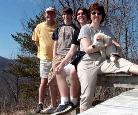 Hiking in the Blue Ridge with Maddie the Wonder Dog (spring break 2005)