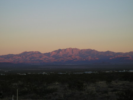 sunset across the valley from back porch - Hualapai Mnts
