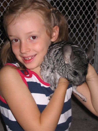 Sam and our pet chinchilla