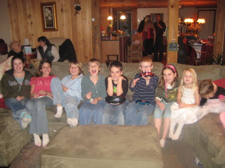 Nine of my ten granchildren Christmas eve 2007!!!!