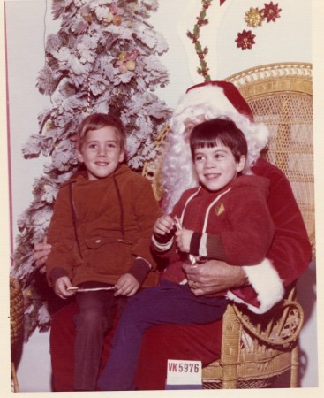 Tim with brother Bob and Santa - 1970