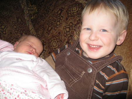 Alexander and his new baby sister