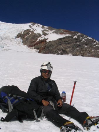 Taking a break on the glacier