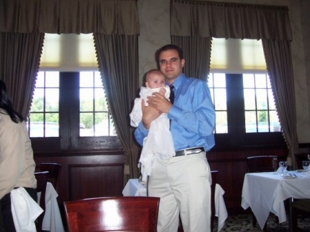 Daddy and Mia at her Christening