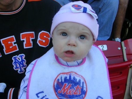 Samantha at her first Met game!