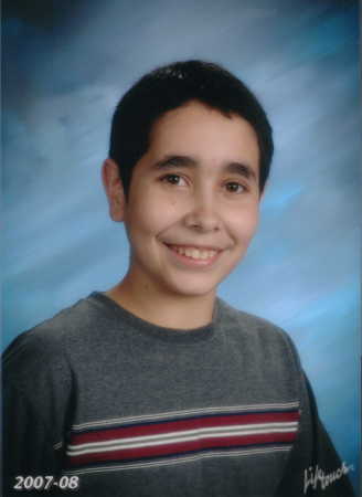 Joshua's homeschool picture, 2007-2008, 8th grade